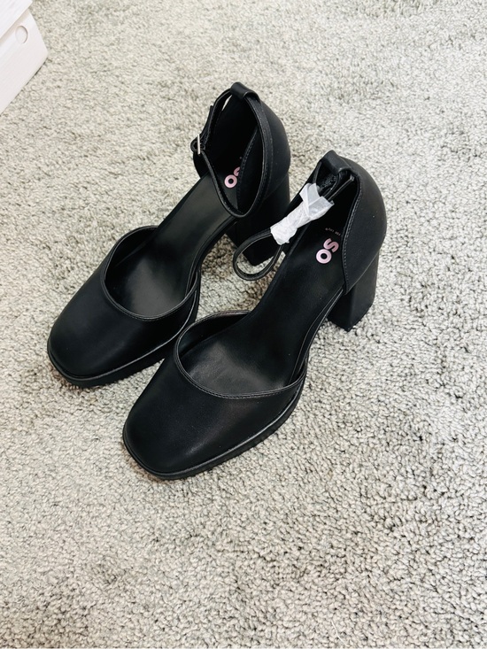 good for life Shoes - Mary Jane Black Ankle-Strap Block Heel Pumps size 8